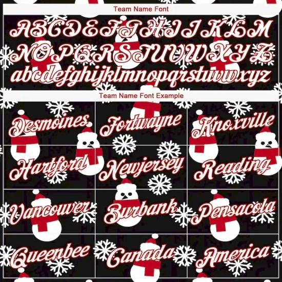 Custom Black Red-White Christmas 3D Performance T-Shirt